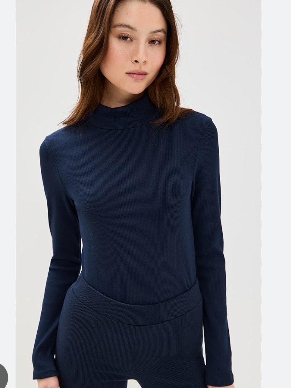 Donni Navy Ribbed Turtleneck